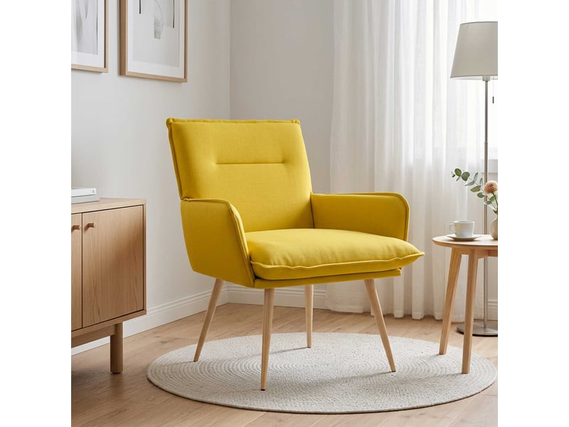  Vidaxl fauteuil jaune clair tissu  - Conforama B