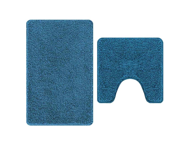  Ensemble de tapis de bain antidérapants 2 pc bleu 50 x 50 cm pp cf64740  - Conforama A