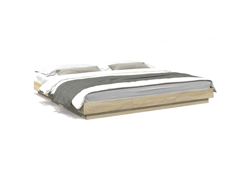  Lit double- lit adulte -  cadre de lit avec lumières led sans matelas 200x200 cm  - Conforama A