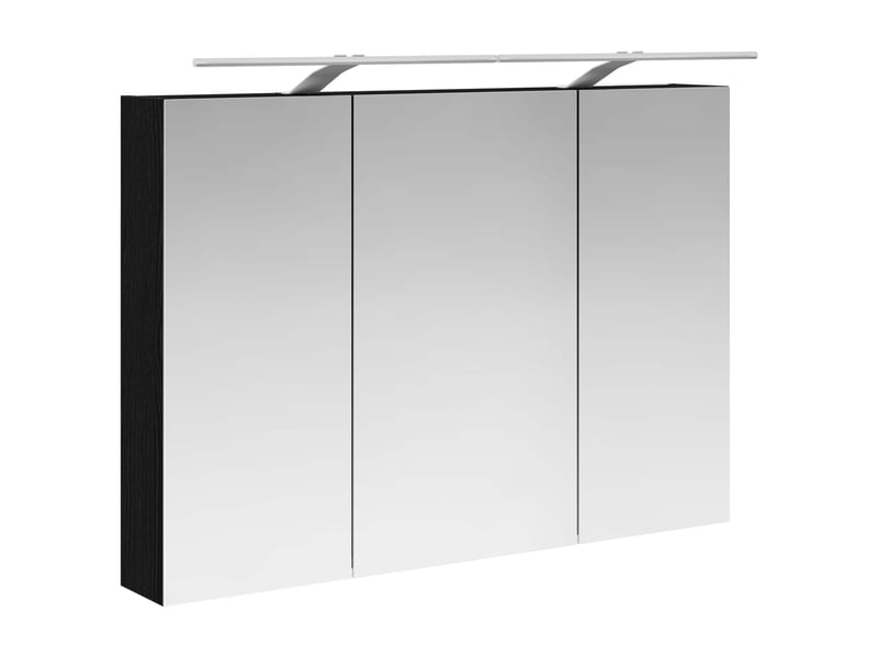  Amoire de salle de bain, meuble de salle de bain avec miroir chêne noir shl590  - Conforama E