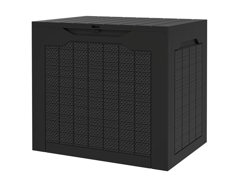 Coffre de rangement extérieur 93l avec poignées encastrées 56 x 41 x 50 cm noir - Conforama B