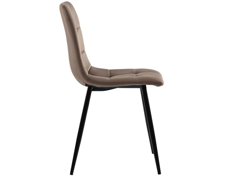  Lot de 4 chaises de salle à manger en velours marron avec pieds en métal  - Conforama A