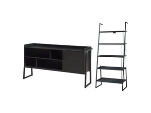 Ensemble de 2 meubles storfjord avec étagère échelle et meuble tv noir [en.casa]
