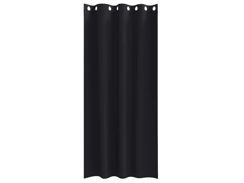 Lot de 2 rideaux occultants, rideaux black-out avec anneaux noir 245 x 140 cm cf44714 - Conforama D