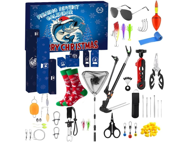  Calendrier de l’avent pêche 2026, 24 accessoires et outils de pêche, kit cadeau de noël pour homme et pêcheur  - Conforama A