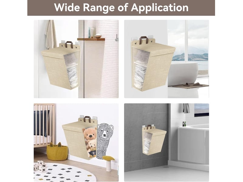  Panier à linge mural, paniers à linge muraux pliables, panier à linge suspendu, panier de placard suspendu portable pour placard(medium-beige)  - Conforama C