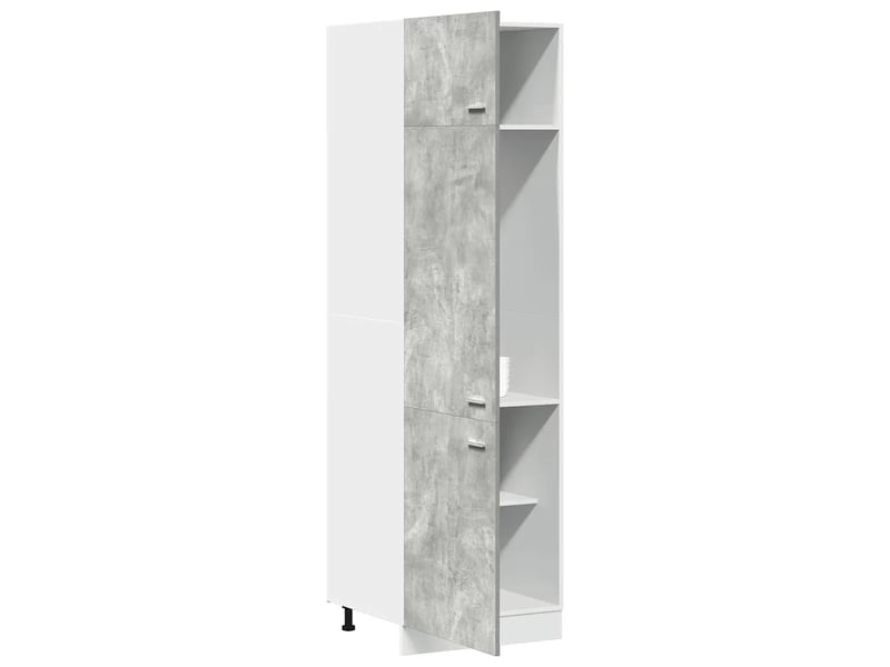  Armoire réfrigérée grand espace de rangement 60 x 57 x 207 cm en bois d'ingénierie gris béton 02_0050766  - Conforama B