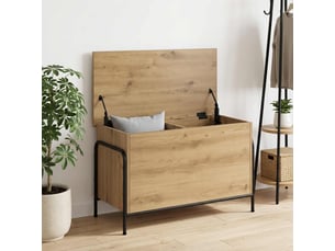 Boîte de rangement, coffre de rangement chêne artisanal 80x40x49,5 cm shl12256