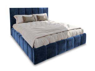 Lit coffre 180x200 cm <strong>MASSENO</strong> <strong></strong> coloris bleu
