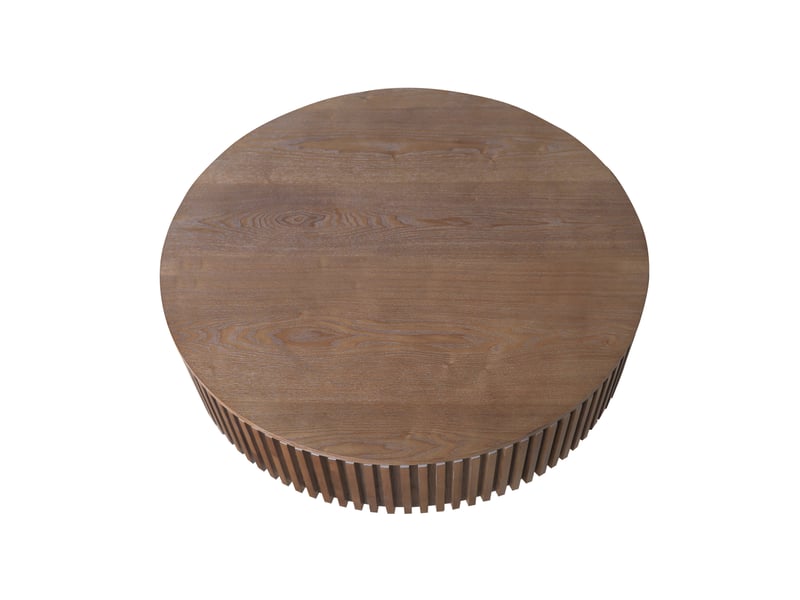  Table basse ronde 75x75x35 cm avec rangement mdf noyer  - Conforama D