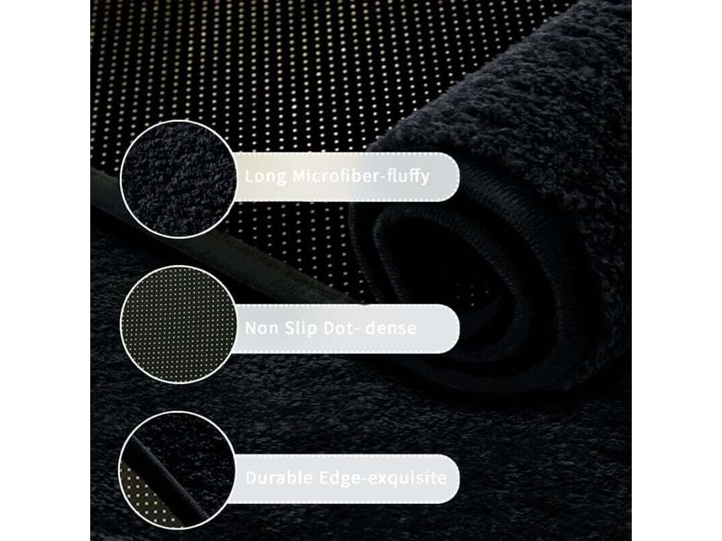  Tapis salle de bain, tapis de bain noir 60x90cm, microfibre tapis absorbant antidérapants lavable en machine  - Conforama D