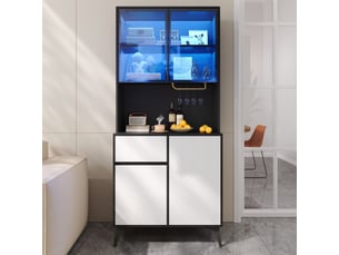 Vitrine coloris blanc 2 étagère(s) SAPGAKS  - 80 cmx180 cm
