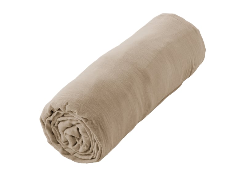  Drap housse 180x200+30 cm gaze de coton terra ficelle PD24874 - Conforama C