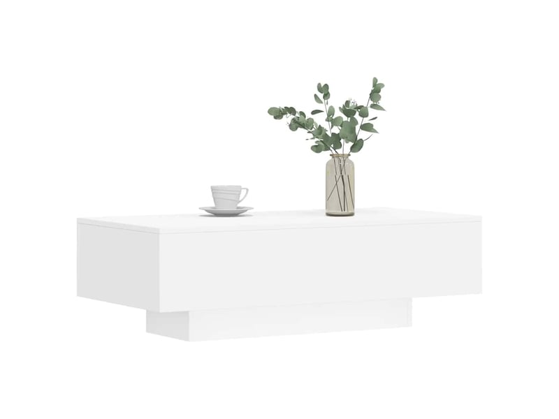  Table basse rectangulaire | table de salon blanc 100x49,5x31 cm bois d'ingénierie  - Conforama C