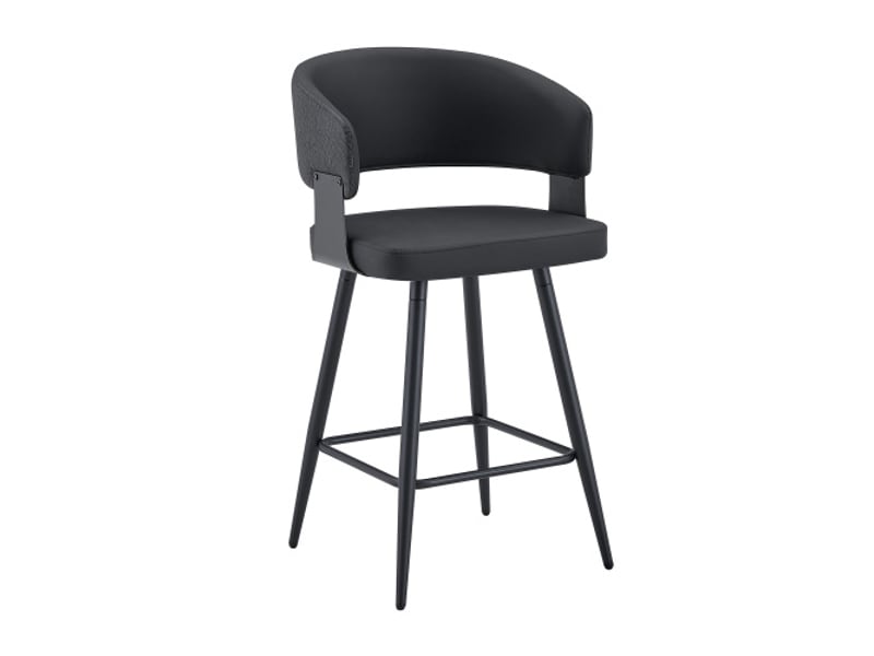 Chaise de salle à manger rembourrée avec dossier et accoudoirs – mid-century minimaliste pour maison, cuisine et hôtel - Conforama A