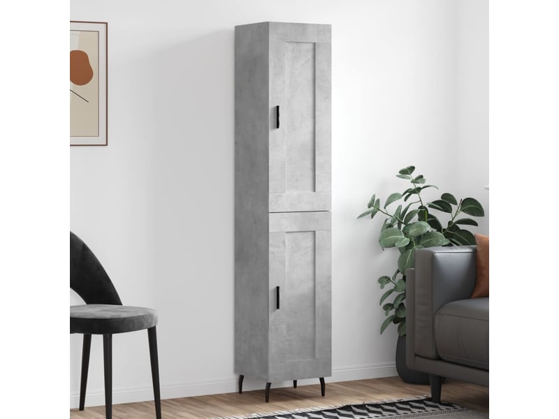  Buffet haut - bahut - meuble de rangement gris béton 34,5x34x180 cm bois d'ingénierie  - Conforama B