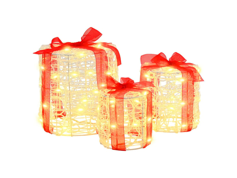  Décoration de boîte cadeau 3 pc blanc chaud 20 x 20 x 21 cm cf61905  - Conforama A