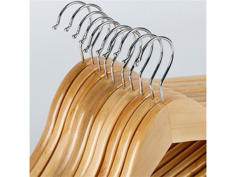  Cintres en bois pour vêtements, chemises, robes, pantalons, antidérapants,   10 pièces-44.5cm - rwportant  - Conforama D