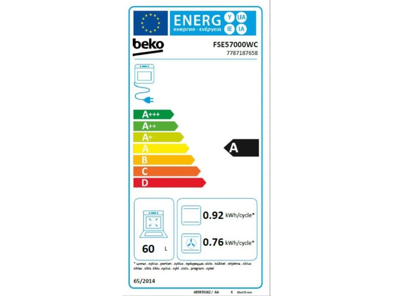Cuisinière vitrocéramique 50 cm BEKO FSE57000WC - Conforama Z