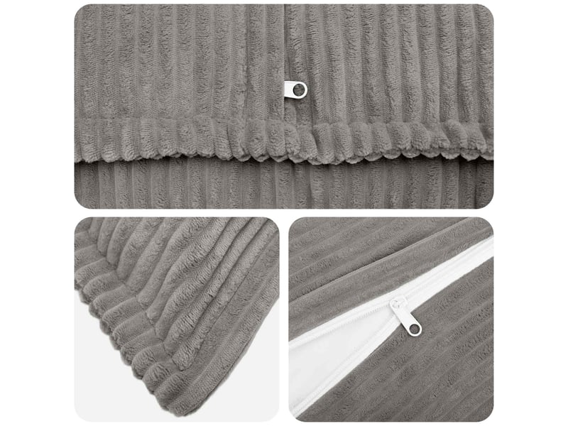  Lot de 2 housses de coussin houten gris clair 40 x 60 cm cf49309  - Conforama D