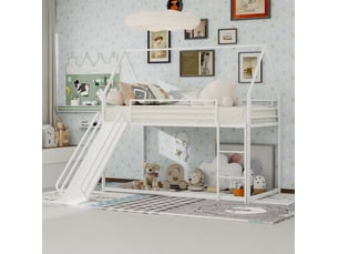 Lit simple 90x190 cm OKWISH coloris blanc
