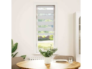 Store zèbre, store de fenêtre blanc 45x150 cm largeur du tissu 40,9 cm polyester cf48399