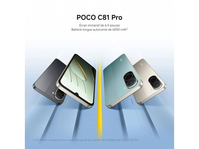  Smartphone poco c81 pro 6.9 amoled 120hz 4g 6000mah 4+128go 421705_AADDE58900_6_DROPFR - Conforama B