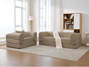 Ensemble de canapé convertible et modulable kaleido velours côtelé | mousse haute densité | pour salon et studio