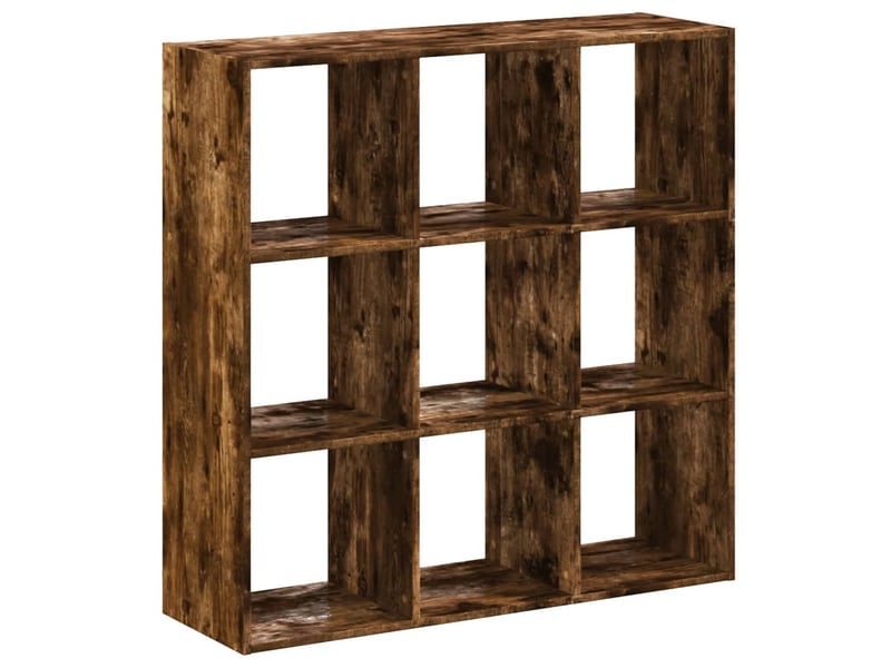  Bibliothèque, étagère de rangement chêne fumé 102x32x102 cm bois d'ingénierie  - Conforama A