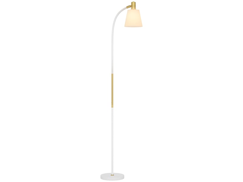  Lampadaire led à hauteur réglable avec abat-jour de lecture, 49 x 21 x 127–160 cm, blanc et or  - Conforama A