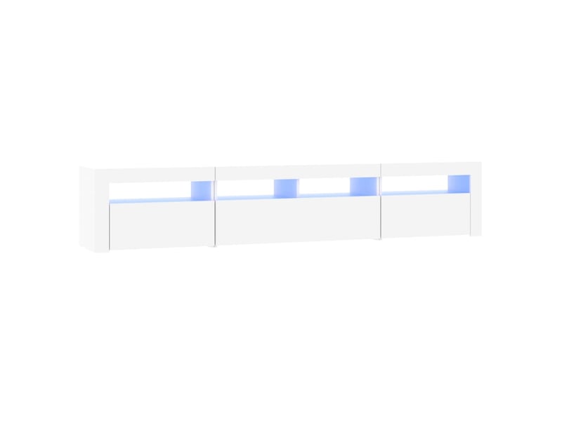  Meuble tv - banc tv - meuble de rangement avec lumières led blanc 210x35x40 cm  - Conforama A