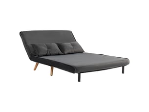 Canapé droit convertible 2 places Polyester gris