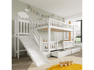 Lit superposé 90x200 cm <strong>HAUSS SPOLE</strong> <strong></strong> coloris blanc