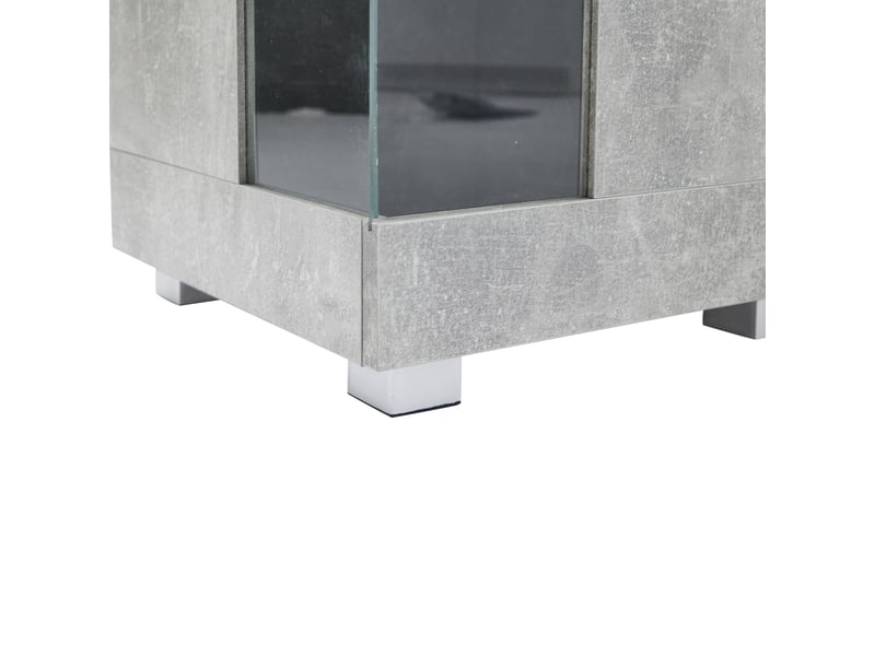  Buffet large 140x40x70cm gris ciment, meuble tv avec 3 tiroirs et 6 compartiments, design industriel moderne  - Conforama D