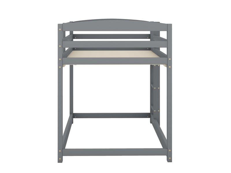 Lit superposé enfant 90x200 cm avec sommier - lit simple cadre en pin - gris (sans matelas)  - Conforama R