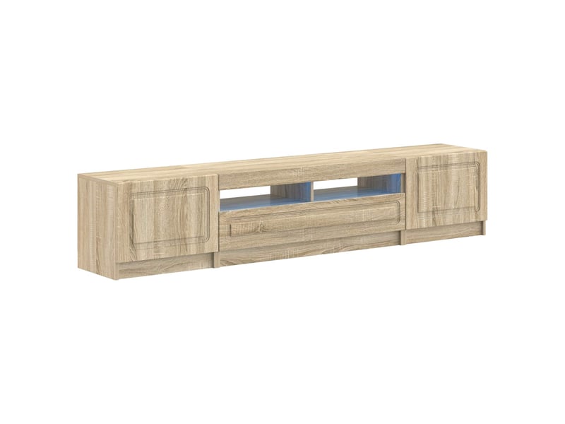 Meuble tv - banc tv - meuble de rangement led utrecht 3 pcs chêne sonoma bois d'ingénierie - Conforama A