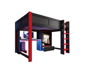 Lit mezzanine 140x200 cm MEUBLIV coloris bicolore