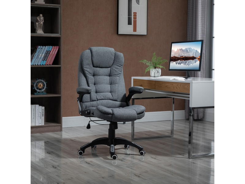 Chaise de bureau ergonomique grise réglable en hauteur, siège pivotant à roulettes 65x72x110-120 cm - Conforama C