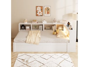 Lit banquette 90x200 cm <strong></strong> <strong></strong> coloris blanc