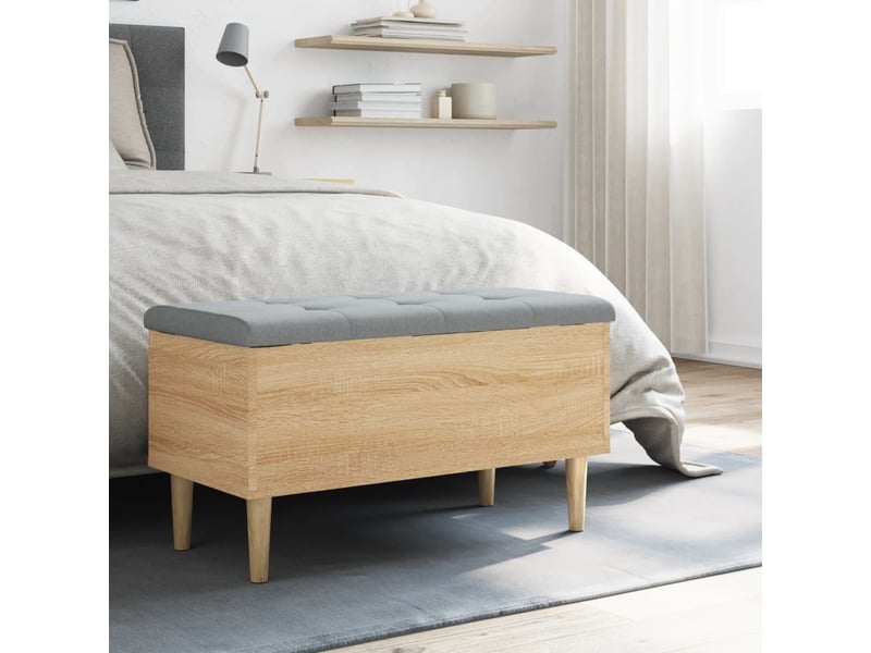  Banc chambre, banc de rangement chêne sonoma 82x42x46 cm bois d'ingénierie  - Conforama C