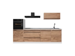 Vicco cuisine, chêne doréblanc, 280cm sans plan de travail