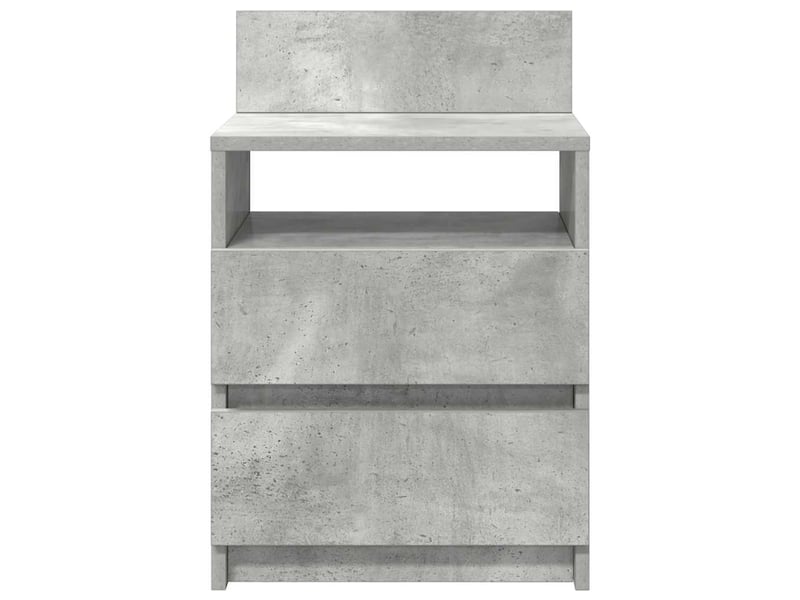  Tables de chevet - cabinet de chevet - table de nuit (lot de 2) avec 2 tiroirs gris béton 40 x 33 x 60 cm  - Conforama C