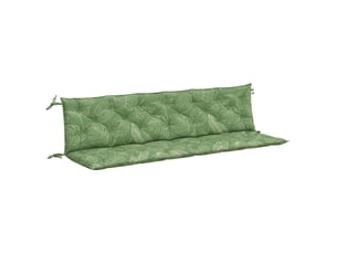 Lot de 2 coussins de banc de jardin, coussins d'assise motif de feuilles tissu cf58672