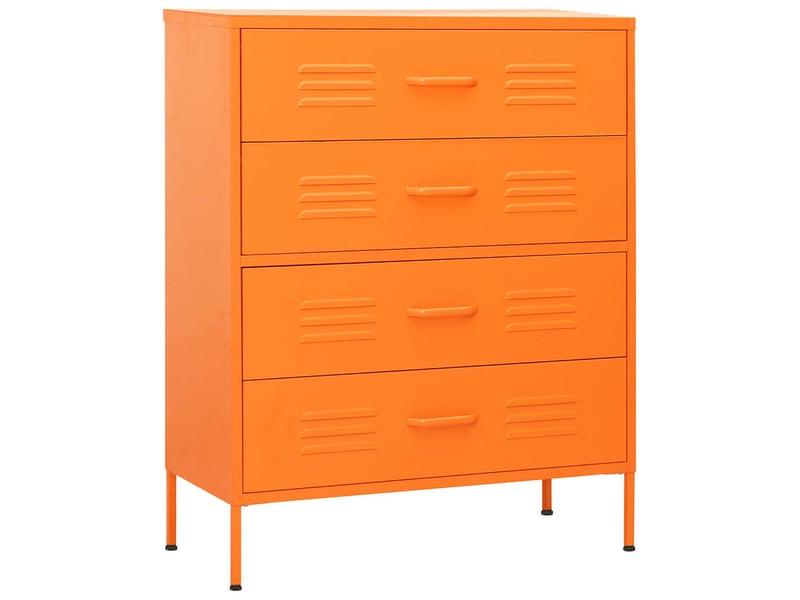  Commode chambre adulte, armoire à tiroirs orange 80x35x101,5 cm acier  - Conforama A