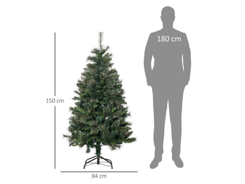  Sapin arbre de noël artificiel 665 branches + support pied vert 150 cm  - Conforama C