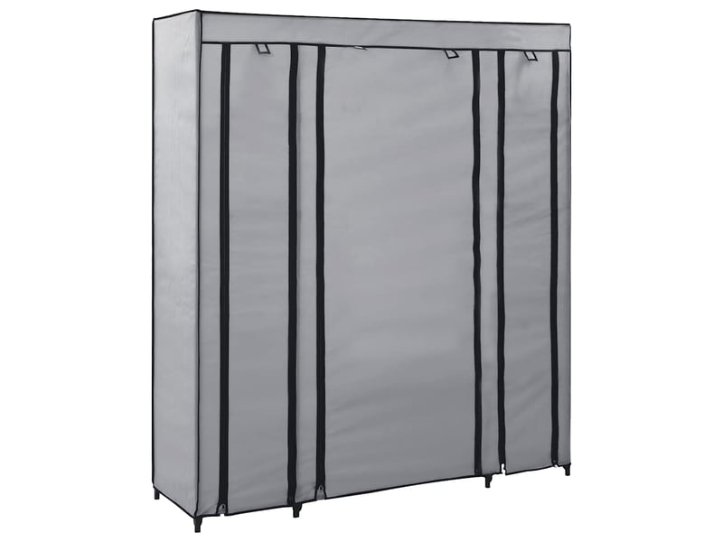  Armoire avec compartiments et tiges gris 150x45x176 cm tissu  - Conforama B