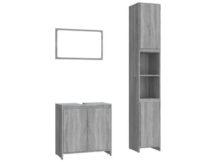 Ensemble de meubles de salle de bain 3 pcs sonoma gris cf63808