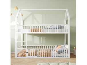 Lit superposé 90x200 cm OKWISH coloris blanc
