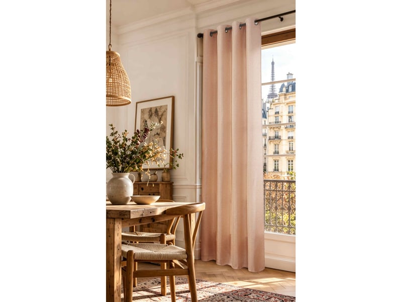  Lot de 2 rideaux à œillets 140 x 240 cm victoria fils teints jacquard  - Conforama B