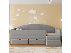 Lit simple 90x190 cm <strong>VIVRYN</strong> <strong></strong> coloris gris